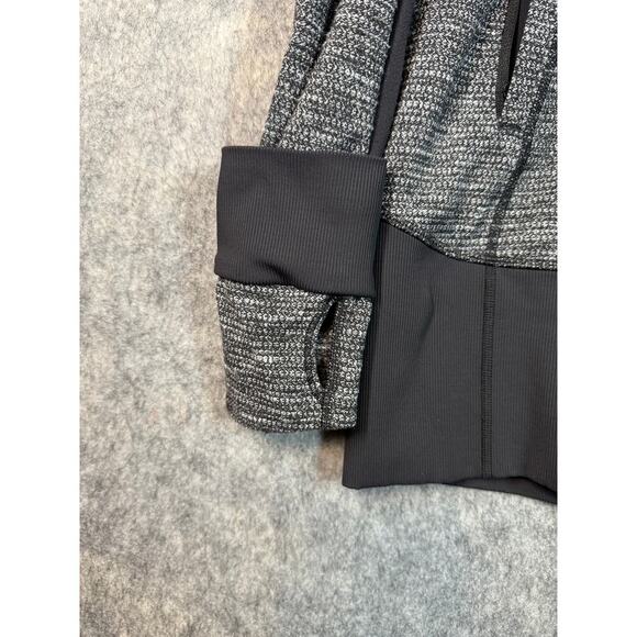 Lululemon Womens Daily Practice Jacket Black White Thumbhole Athleisure - Sz 10 - Picture 3 of 9